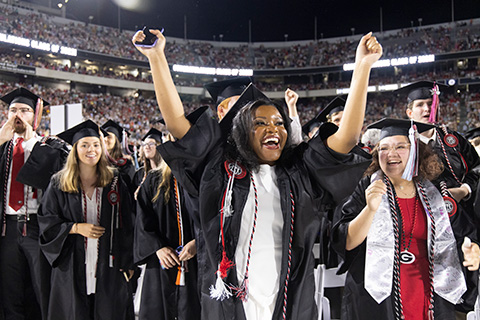 students at graduation