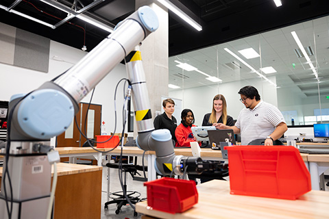 students working in a lab